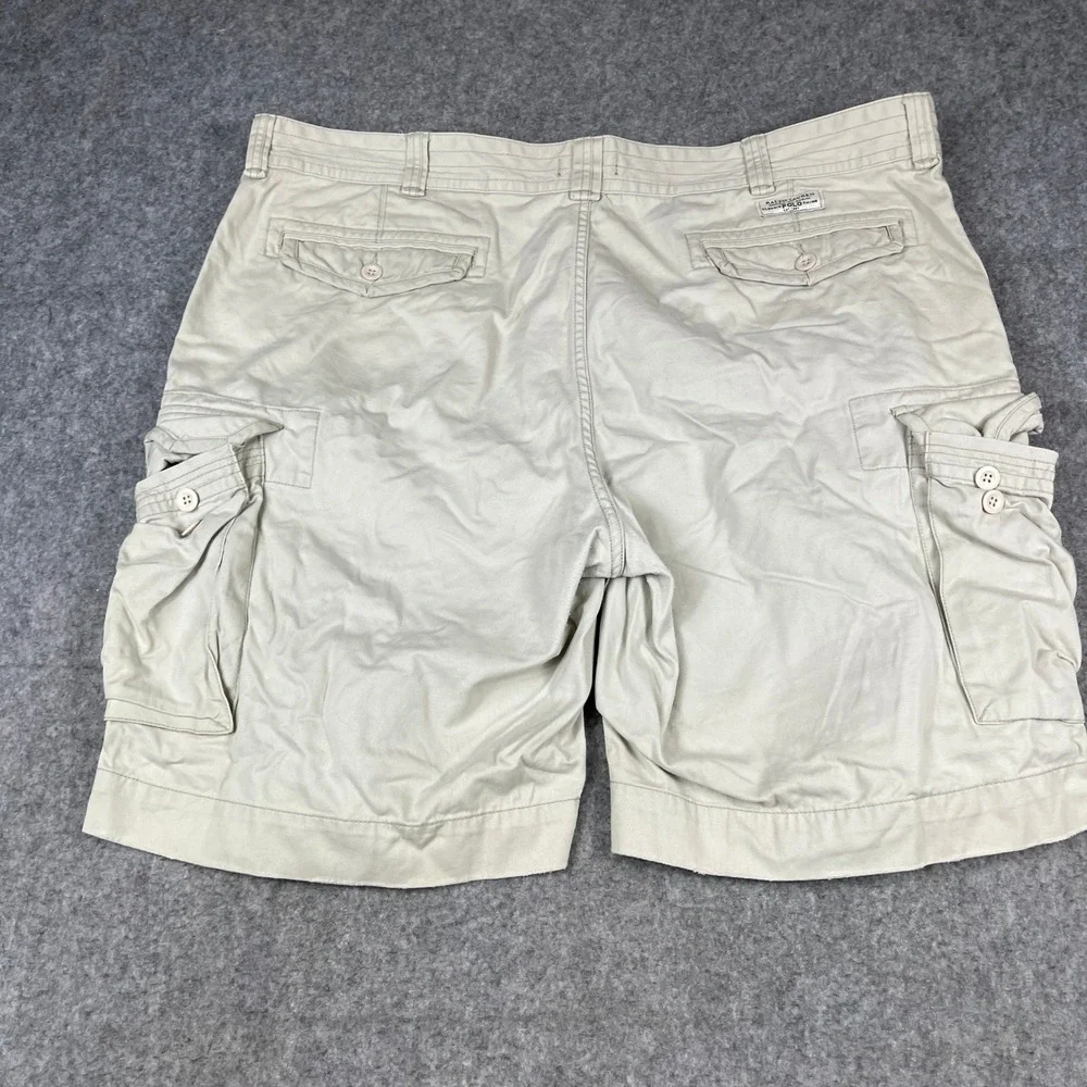 Polo Ralph Lauren Cargo Shorts Mens 44 Tan Khaki‎ Cotton Twill Utility Pockets